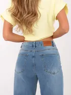 Spodnie jeansowe damskie, wide leg, niebieskie, Sublevel