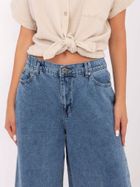 Spodnie jeansowe damskie, wide leg, niebieskie, Sublevel