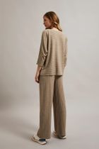 Spodnie materiałowe damskie, beżowe, Moodo