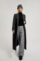 Spodnie materiałowe damskie, szare, Moodo