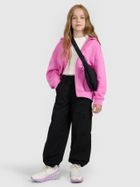 Spodnie materiałowe dziewczęce, baggy, czarne, 4F