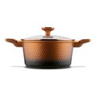 Starke Pro, Texture Copper, zestaw garnków z pokrywką i patelnia, 10 elementów