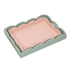 Storage Solutions, zestaw 2 drewnianych pastelowych tacek, matowe wykończenie