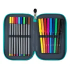 St.Right, piórnik rozkładany, potrójny, z wyposażeniem, Neon Football