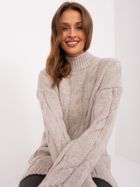 Sukienka damska z wełną, beżowa, Rue Paris