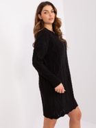 Sukienka damska z wełną, czarna, Rue Paris