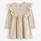 Sukienka dziewczęca z długim rękawem, beżowa, Nicol