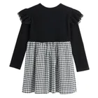 Sukienka dziewczęca z długim rękawem, biało-czarna, Nicol