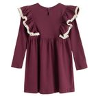 Sukienka dziewczęca z długim rękawem, burgundowa, Nicol