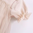 Sukienka dziewczęca z krótkim rękawem, beżowa, Eevi