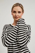 Sweter damski, czarno-biały, Moodo