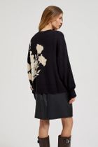 Sweter damski, czarny, Moodo