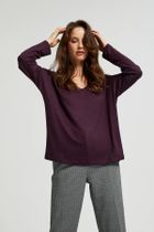 Sweter damski, fioletowy, Moodo
