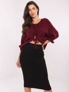 Sweter damski, oversize, bordowy, Italy Moda