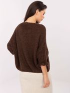 Sweter damski, oversize, brązowy, Italy Moda