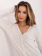 Sweter damski, rozpinany, biały, Sublevel