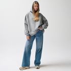 Szara bluza z kapturem o kroju oversize NOWEAR