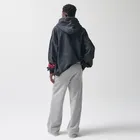 Szare spodnie dresowe z szeroką nogawką wide oversize NOWEAR