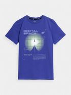 T-shirt chłopięcy, niebieski, 4F