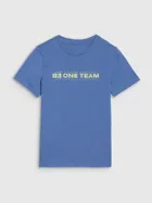 T-shirt chłopięcy, niebieski, 4F