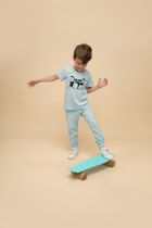 T-shirt chłopięcy, niebieski, Pinokio