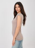 T-shirt damski, beżowy, Sublevel