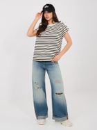 T-shirt damski, beżowy, Sublevel