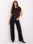 T-shirt damski, brązowy, Basic Feel Good