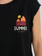 T-shirt damski, czarny, Sublevel