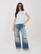 T-shirt damski, niebieski, Sublevel