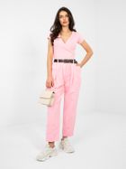 T-shirt damski, różowy, Basic Feel Good