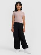 T-shirt dziewczęcy, beżowy, 4F