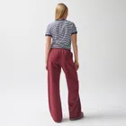 T-shirt z nadrukiem w paski o kroju crop NOWEAR