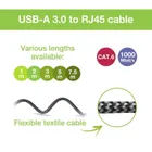 Techly, RJ45, kabel sieciowy, USB-A, 1m