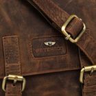 Torba listonoszka, brązowa, skórzana, Peterson