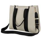 Torebka shopper, beżowo-czarna, Rovicky
