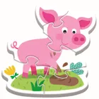 Trefl, Bobaski i Miś, Baby Classic, puzzle 4w1