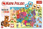 Trefl, Mapa Polski, puzzle + gra memory, 44 elementy
