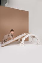 tupti.wood, 2w1: duży bujak montessori + duża zjeżdżalnia, chmurki