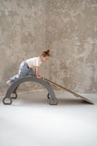 tupti.wood, 2w1: duży bujak montessori + duża zjeżdżalnia, chmurki, szara