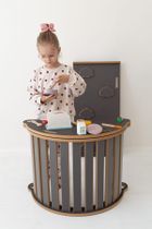 tupti.wood, 3w1: mały bujak montessori + mała zjeżdżalnia, chmurki, szary