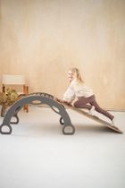 tupti.wood, duży bujak montessori z uchwytami + duża zjeżdżalnia, drabinka, szara