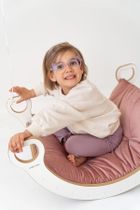 tupti.wood, poduszka do bujaka montessori, materac do małego bujaka, różowy