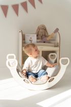 tupti.wood, poduszka do bujaka montessori, materac do małego bujaka, szary