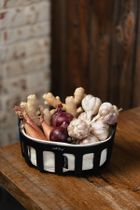 Vialli Design, koszyk na pieczywo z bawełnianym wkładem, Livio, czarny