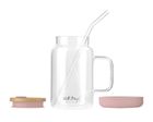 Vialli Design, słoik ze słomką, 600 ml, różowy Fuori