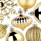 Vilde, bombki choinkowe, nietłukące, złote, 4 cm, 5 cm, 6 cm, 10 cm, 40 szt.