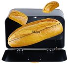 Vilde, chlebak metalowy, czarny, 35,5-21-23,5 cm