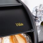 Vilde, chlebak stalowy, czarny, 43-27,5-18,5 cm