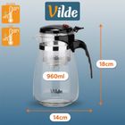 Vilde, dzbanek z zaparzaczem spustowym do herbaty, szklany, 960 ml